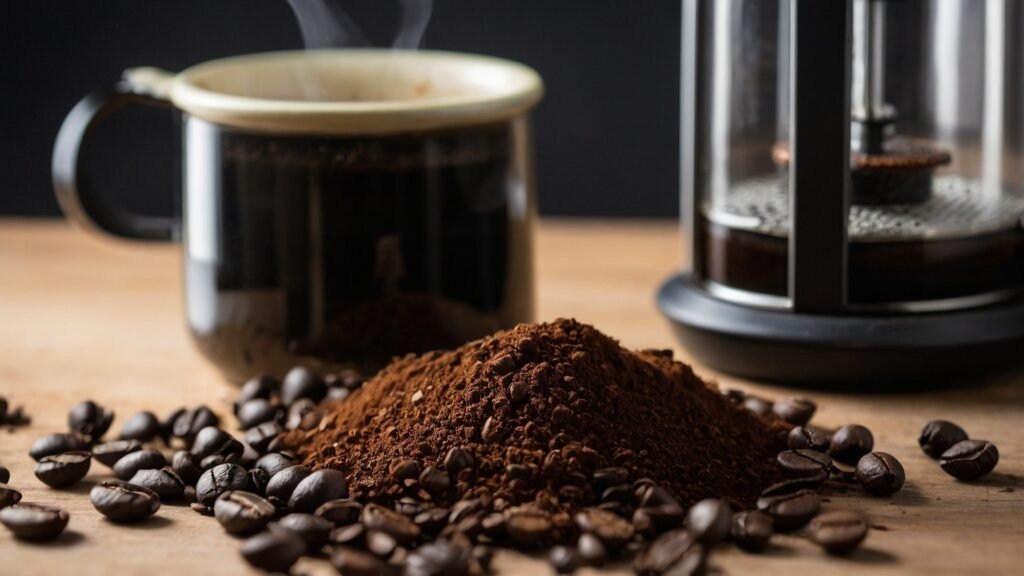 making french press coffee with ground coffee